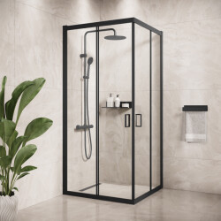 Badplaats Douchecabine dakota 90 x 90 x 190 cm zwart douchewand met