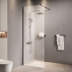 Badplaats Douchewand florida 90 x 200 cm zwart – inloopdouche 8 mm met