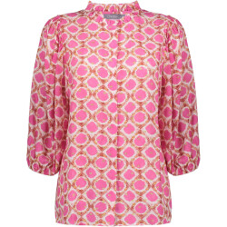 Geisha Blouse off-white & pink