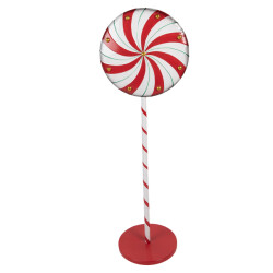 Clayre & Eef Kerstdecoratie lolly 40x30x120 cm wit metaal