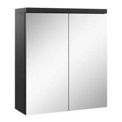 Badplaats Spiegelkast toledo 60 x 20 x 60 cm zwart badkamerkast badkamer