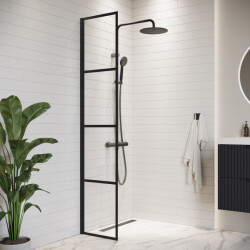 Badplaats Douchewand essos 40 x 200 cm zwart – inloopdouche 8 mm
