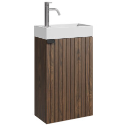 Badplaats Toiletmeubel bosco 40 x 22 cm walnoot fonteinmeubel met wastafel