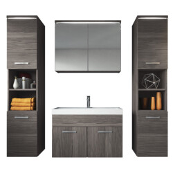 Badplaats Badkamermeubel set paso xl 80 x 40 cm grijs badmeubel met