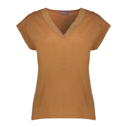 Geisha top slub fancy neck 52412-41 760 tabacco