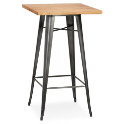 Alterego Gramy hoge tafel in industriële stijl 70x70x1055 cm