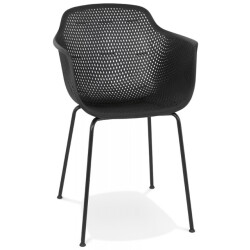 Alterego Stoel met geperforeerde armleuningen drak 595x545x81 cm