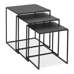 Alterego Set van 3 nestbare bijzettafels baggy 50x50x50 cm