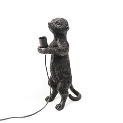 House Vitamin Table lamp meerkat polyresin black e27 -15x10x38cm