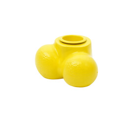 House Vitamin Candle holder scrotum polyresin yellow 7,5x5,5x4cm