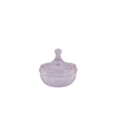 House Vitamin Jar glass pink 9,5x9,5cm