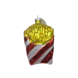 House Vitamin Xmas hanger fries glass 7x4x11cm