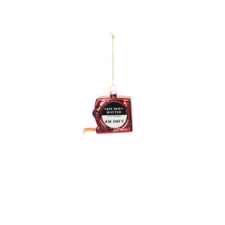 House Vitamin Ornament xmas measuring tape glass- 9x3x7cm