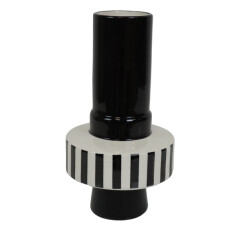 House Vitamin Vase stripe ceramics black/white -14x14x26 cm