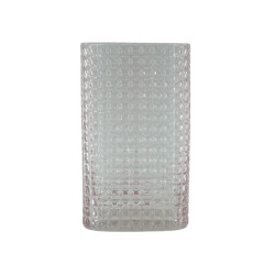 House Vitamin Vase ribble glass pink 15x8x25cm