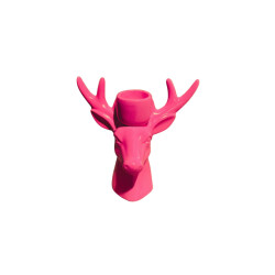 House Vitamin Candle holder reindeer ceramics neon pink 11x6x11cm