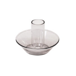 House Vitamin Candle holder glass grey- 9,5x9,5x7cm