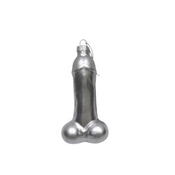 House Vitamin Xmas hanger penis glass silver 3,5x6x10,5cm