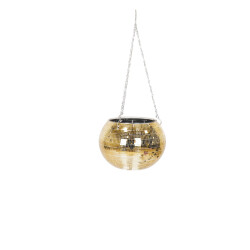 House Vitamin Hanging plant pot disco glass gold 25x25x25cm