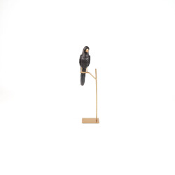 House Vitamin Ornament parrot polyresin gold/black 8.5x11x44cm