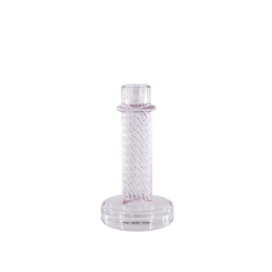 House Vitamin Candle holder glass- pink 8x15cm