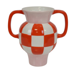 House Vitamin Vase jug ceramics orange/pink 22x14,5x22,5cm