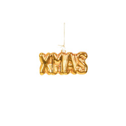 House Vitamin Ornament xmas hanger xmas -gold glass 4,5x3,5x7,5cm