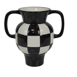 House Vitamin Vase jug ceramics black/white 22x14,5x22,5cm