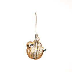 House Vitamin Xmas hanger sloth glass yellow 9x5x11cm