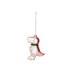 House Vitamin Xmas hanger dino glass pink 4,5x9,5x12,5cm