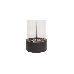 House Vitamin Table burner round metal/glass black 21x21x28 cm