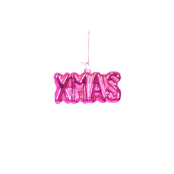 House Vitamin Ornament xmas hanger xmas pink glass 4,5x3,5x7,5cm