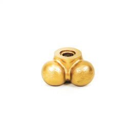 House Vitamin Candle holder scrotum polyresin gold 7,5x5,5x4cm