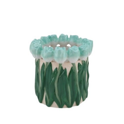 House Vitamin Vase- tulips- dolomite- mint/ green-17x17x16cm