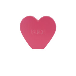 House Vitamin Ornament- candy heart 'fuck'- neon pink- 20x4x18,5cm