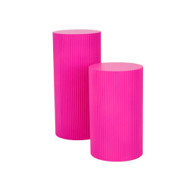 House Vitamin Side table / pillar- cylinder mdf neon pink 30x65cm