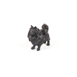 House Vitamin Ornament pomeranian dog polyresin black 10.5x5x9cm