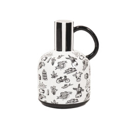 House Vitamin Vase jug ceramic dutch black 16x14x21,5cm