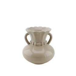 House Vitamin Vase pearl neck stoneware- sand- 14x14x15cm