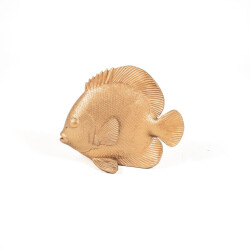 House Vitamin Ornament flat fish polyresin gold 19,5x10,5x16cm