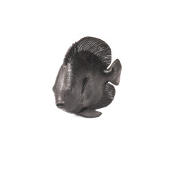 House Vitamin Ornament flat fish polyresin black 19,5x10,5x16cm