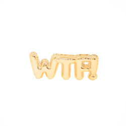 House Vitamin Ornament balloont 'wtf!'- ceramic gold 25x3,5x10cm