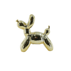 House Vitamin Ornament- money bank balloon dog- ceramics- gold-17x7x17cm