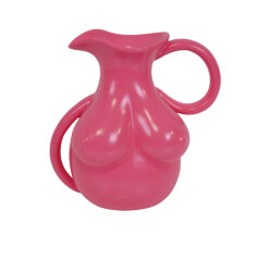 House Vitamin Vase- breasts jug ceramics neon pink - 6,5x11x18cm