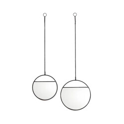 House Vitamin Mirror round wall mirrors metal black-s2- 25x90&30x100