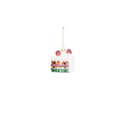 House Vitamin Ornament xmas hanger piece of pie glass 7,5x6,5x7,5cm