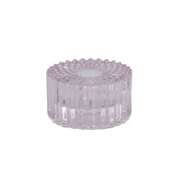 House Vitamin Candle/tealightholder glass pink 8x4cm