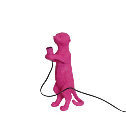 House Vitamin Table lamp meerkat polyresin pink 15x10x38cm