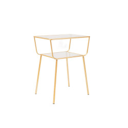 House Vitamin Side table / bedside table metal & glass- gold -50x35x60cm