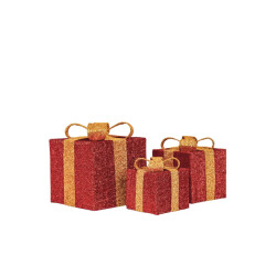 House Vitamin Xmas led lamp gift set of 3 red/gold 15cm/20cm/25cm